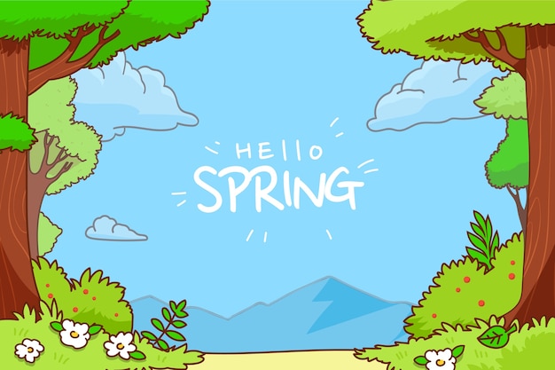 Hand drawn spring time background