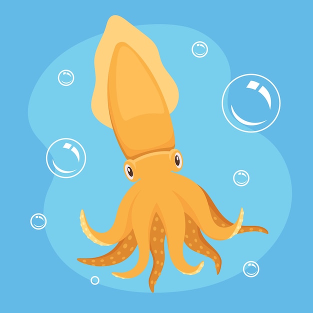 Free Vector hand drawn squid illustration