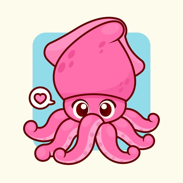 Hand drawn squid illustration