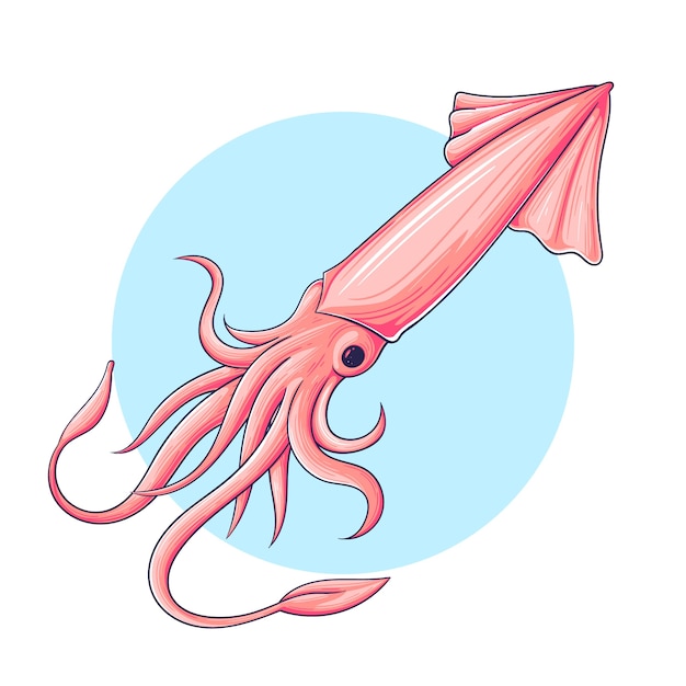 Free Vector hand drawn squid illustration