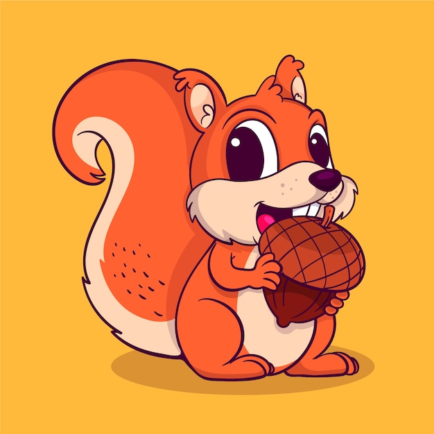 Free Vector hand drawn squirrel cartoon illustration