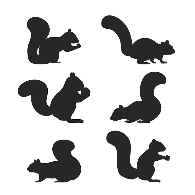 Free vector hand drawn squirrel silhouette