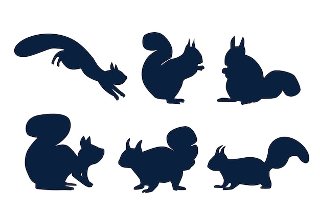 Hand drawn squirrel silhouette