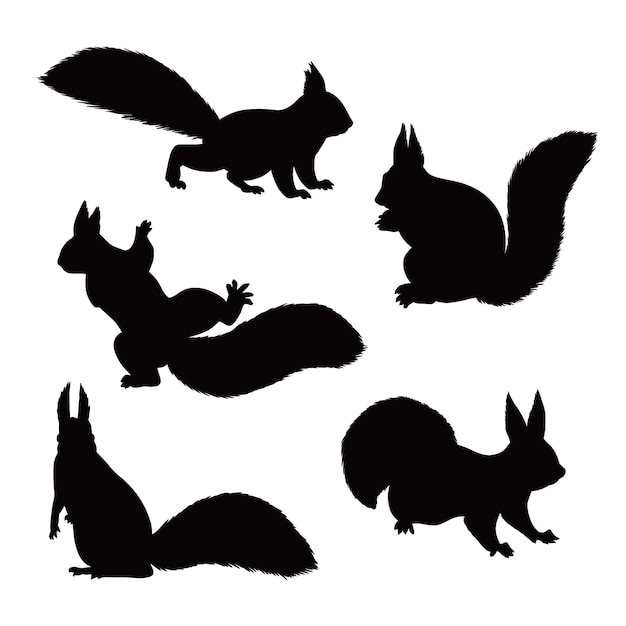 Hand drawn squirrel silhouette