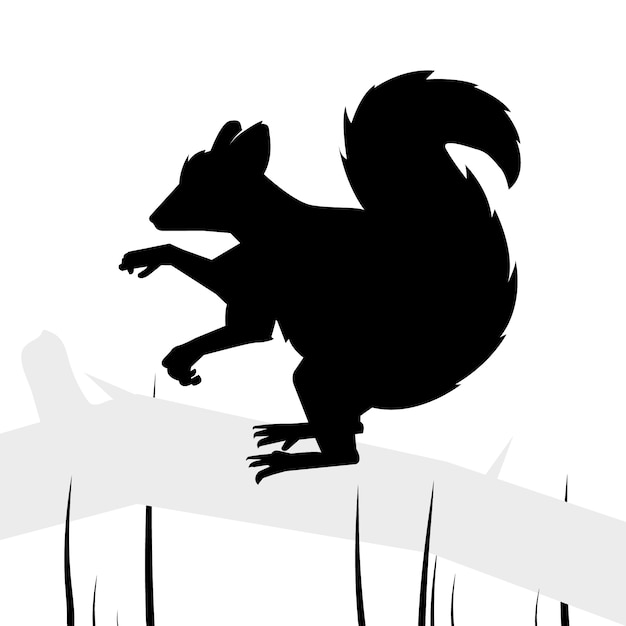 Hand drawn squirrel  silhouette