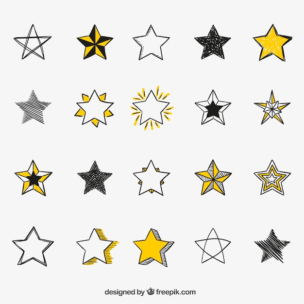 Free vector hand drawn stars icons