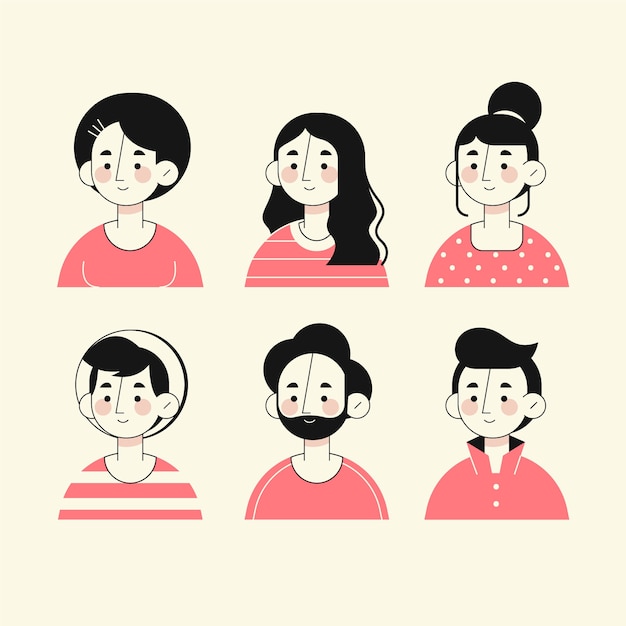 Free Vector hand drawn style people avatars