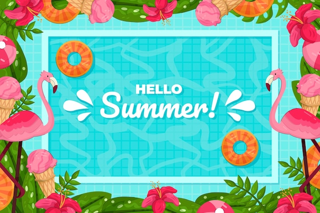 Free Vector hand drawn summer background