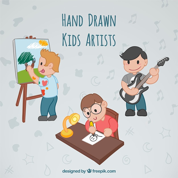 Free vector hand drawn talentend boys