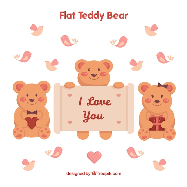 Free vector hand drawn teddy bears