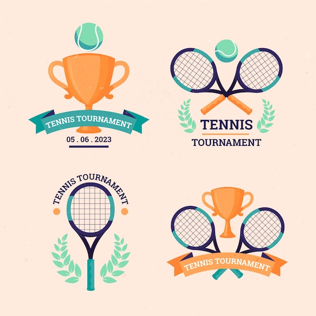 Hand drawn tennis game labels