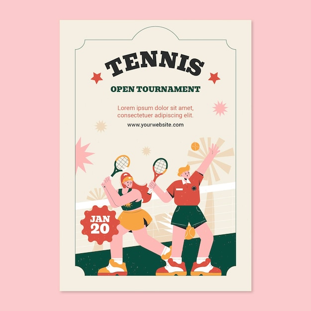 Free vector hand drawn tennis game poster