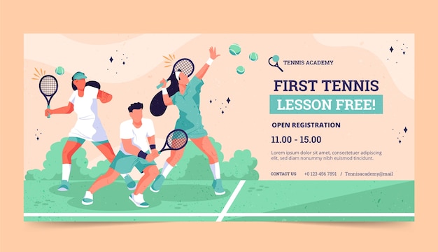 Free vector hand drawn tennis game sale banner