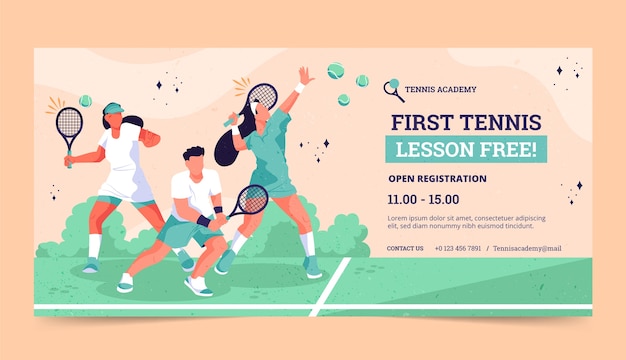 Hand drawn tennis game sale banner