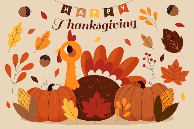 Hand drawn thanksgiving background