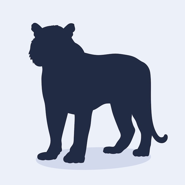 Free Vector hand drawn tiger silhouette