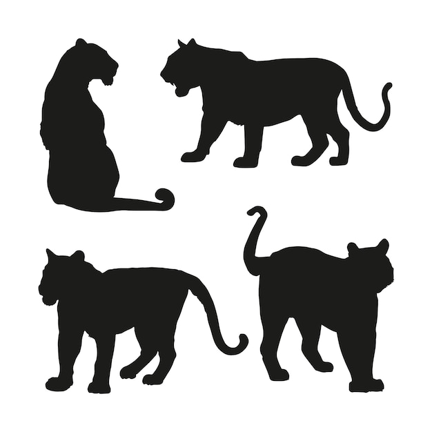 Free Vector hand drawn tiger silhouette