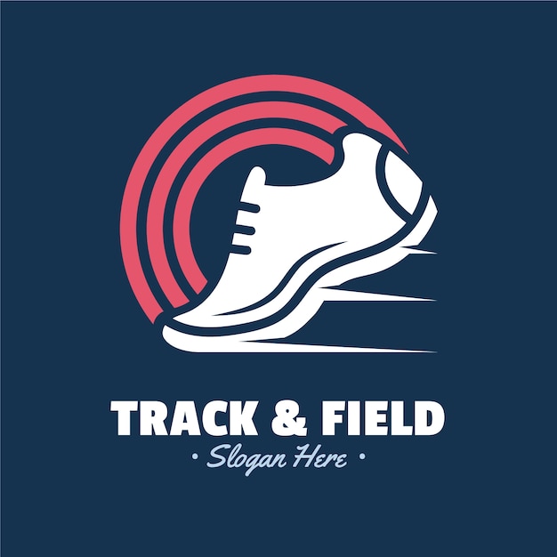 Hand drawn track and field logo template