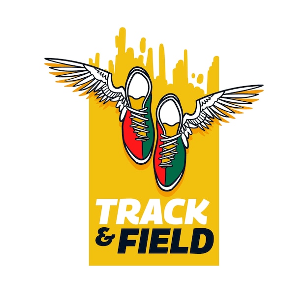 Free vector hand drawn track and field logo