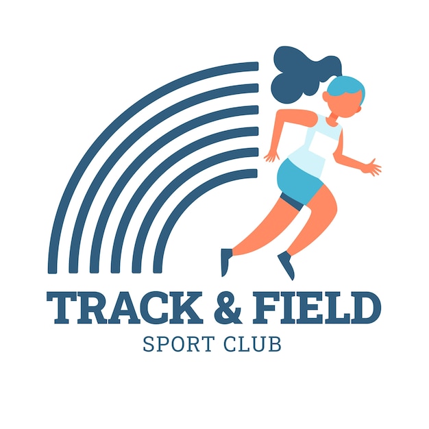 Hand drawn track and field logo