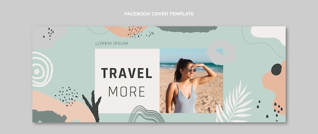 Free Vector hand drawn travel  facebook cover