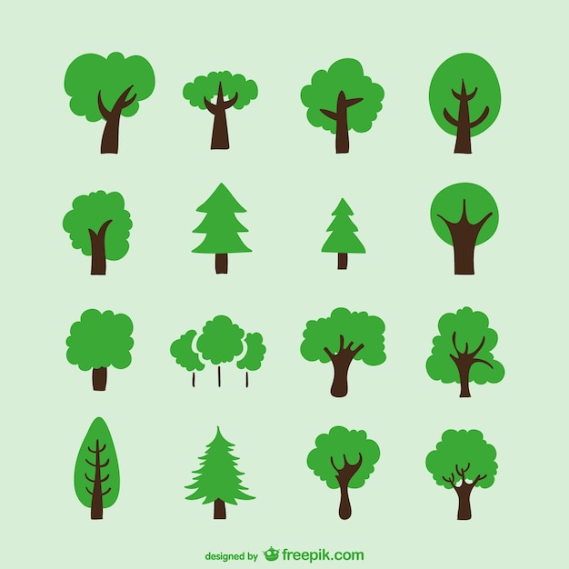 Free Vector hand drawn trees