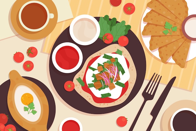 Free Vector hand drawn turkish food illustration