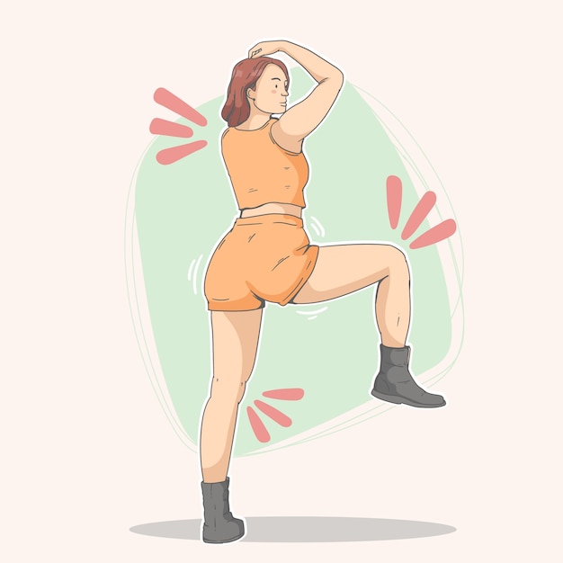 Free Vector hand drawn twerk illustration