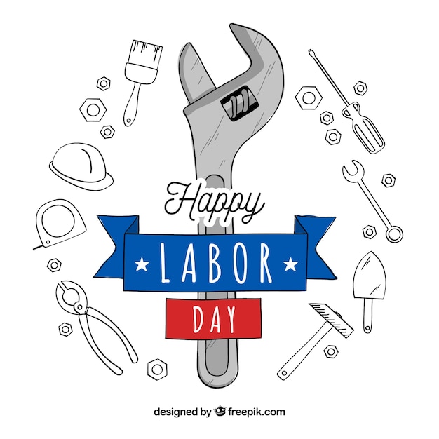 Free Vector hand drawn usa labor day concept