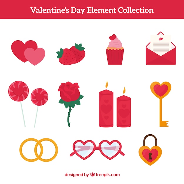 Hand drawn valentine's day element collection