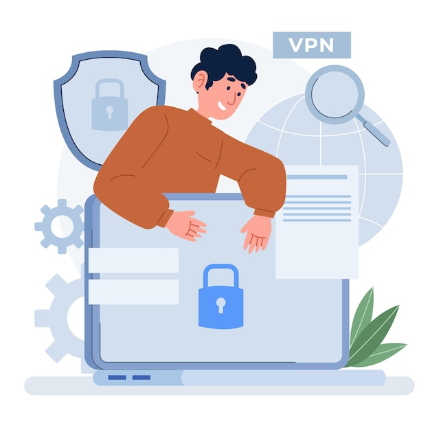 Free Vector hand drawn vpn illustration