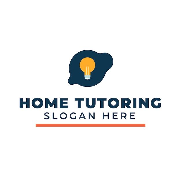 Hand drawn waves home tutoring logo template