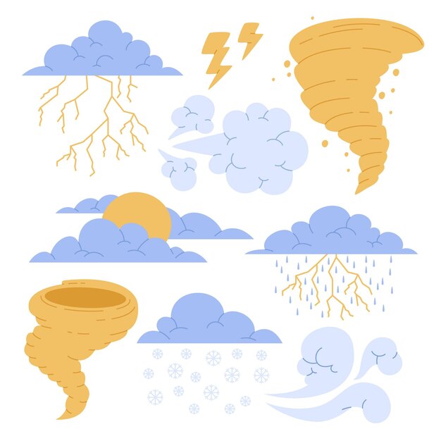 Hand drawn weather effect collection