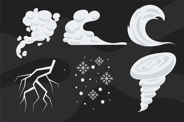 Free Vector hand drawn weather effects