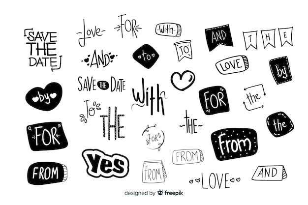 Free Vector hand drawn wedding catchword