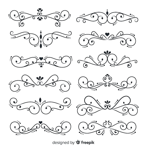 Free Vector hand drawn wedding ornaments collection