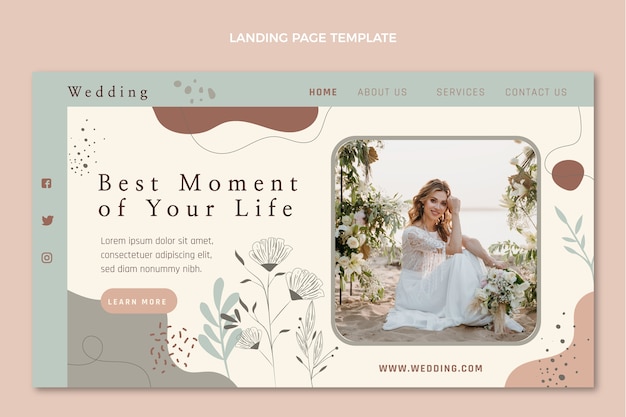 Free Vector hand drawn wedding planner landing page