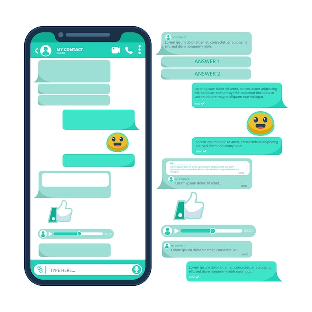 Free Vector hand drawn whatsapp chat template