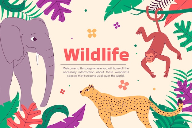 Free Vector hand drawn wildlife background