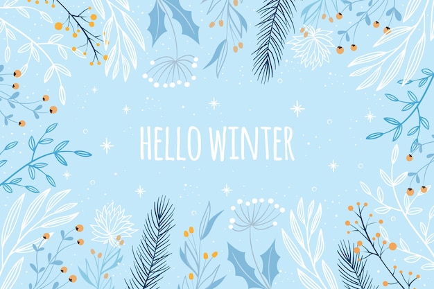 Free vector hand drawn winter background