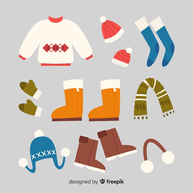 Free Vector hand drawn winter clothing background