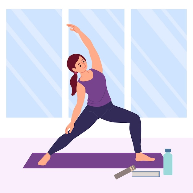 Free Vector hand drawn woman doing yoga