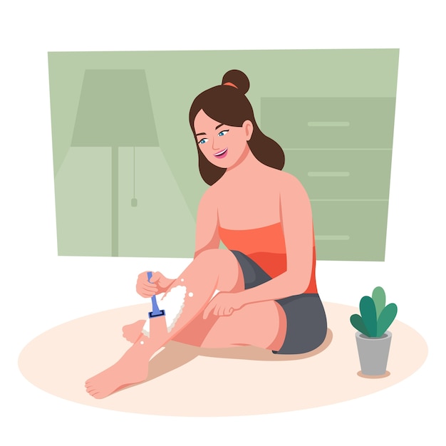 Free Vector hand drawn woman shaving illustration