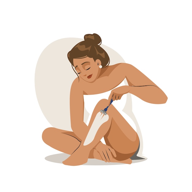 Free Vector hand drawn woman shaving illustration