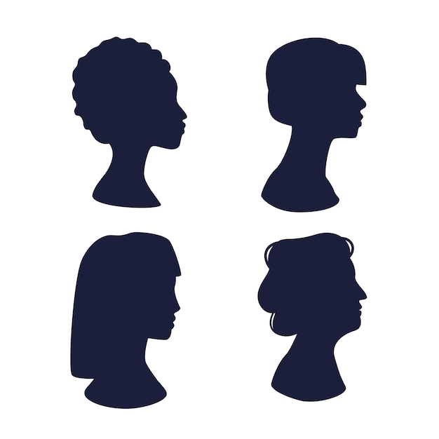 Free Vector hand drawn woman silhouette illustration