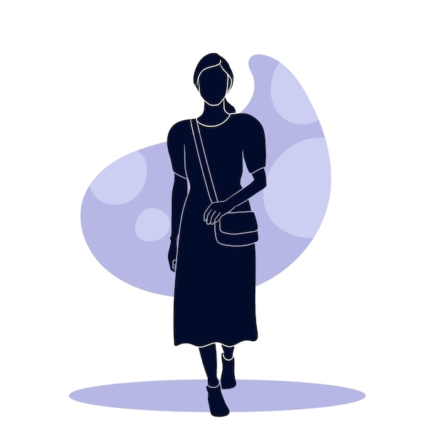 Hand drawn woman silhouette illustration