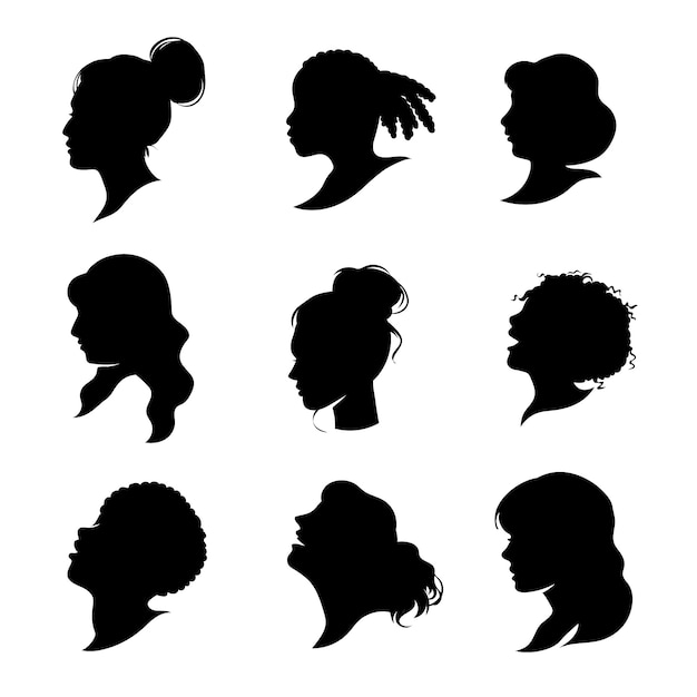 Free Vector hand drawn woman silhouette