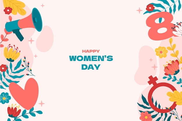 Free vector hand drawn women's day celebration background