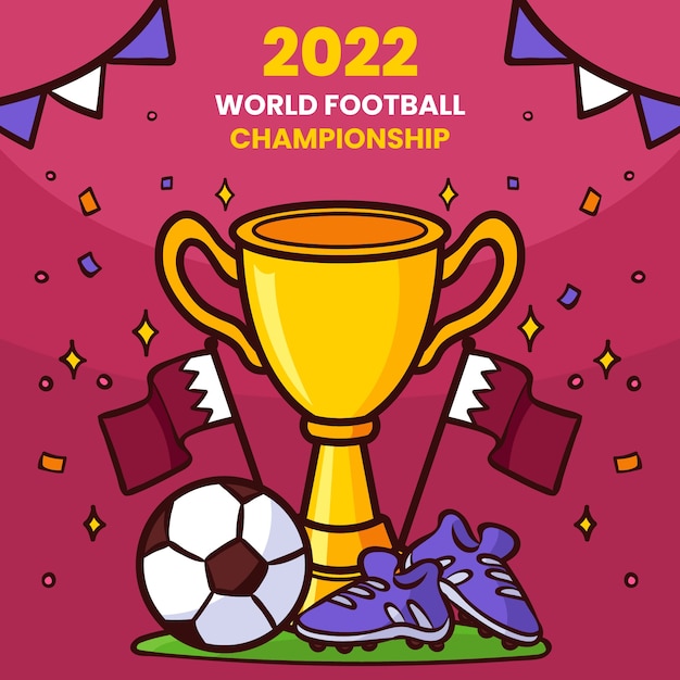 Free Vector hand drawn world football championship illustration