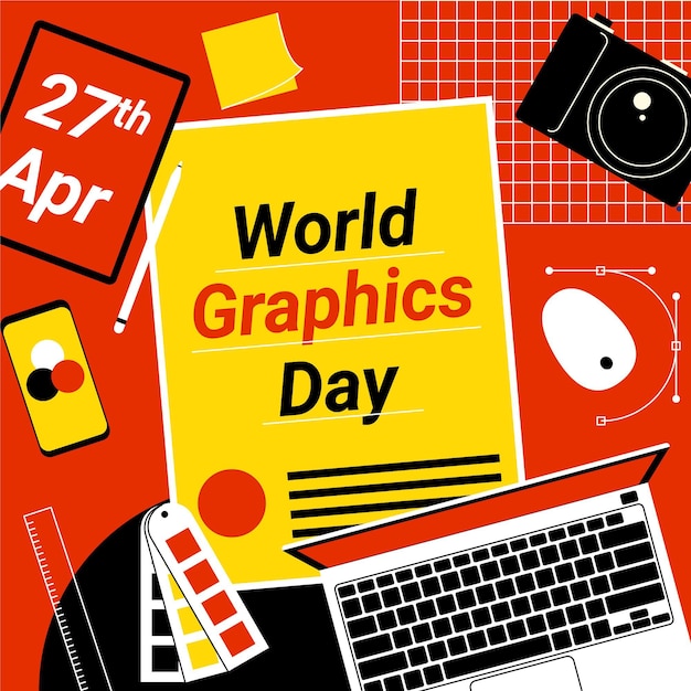 Free Vector hand drawn world graphics day illustration